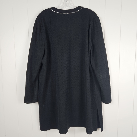 Ming Wang Duster Long Cardigan Black Career Designer Sweater Womens XL - Picture 7 of 10